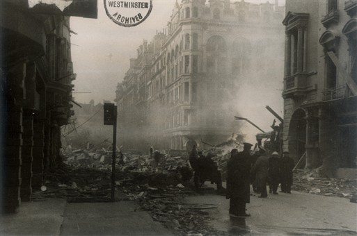 Photo:HE Bomb Damage to King Steet, St James's, 24 Feburary, 1944